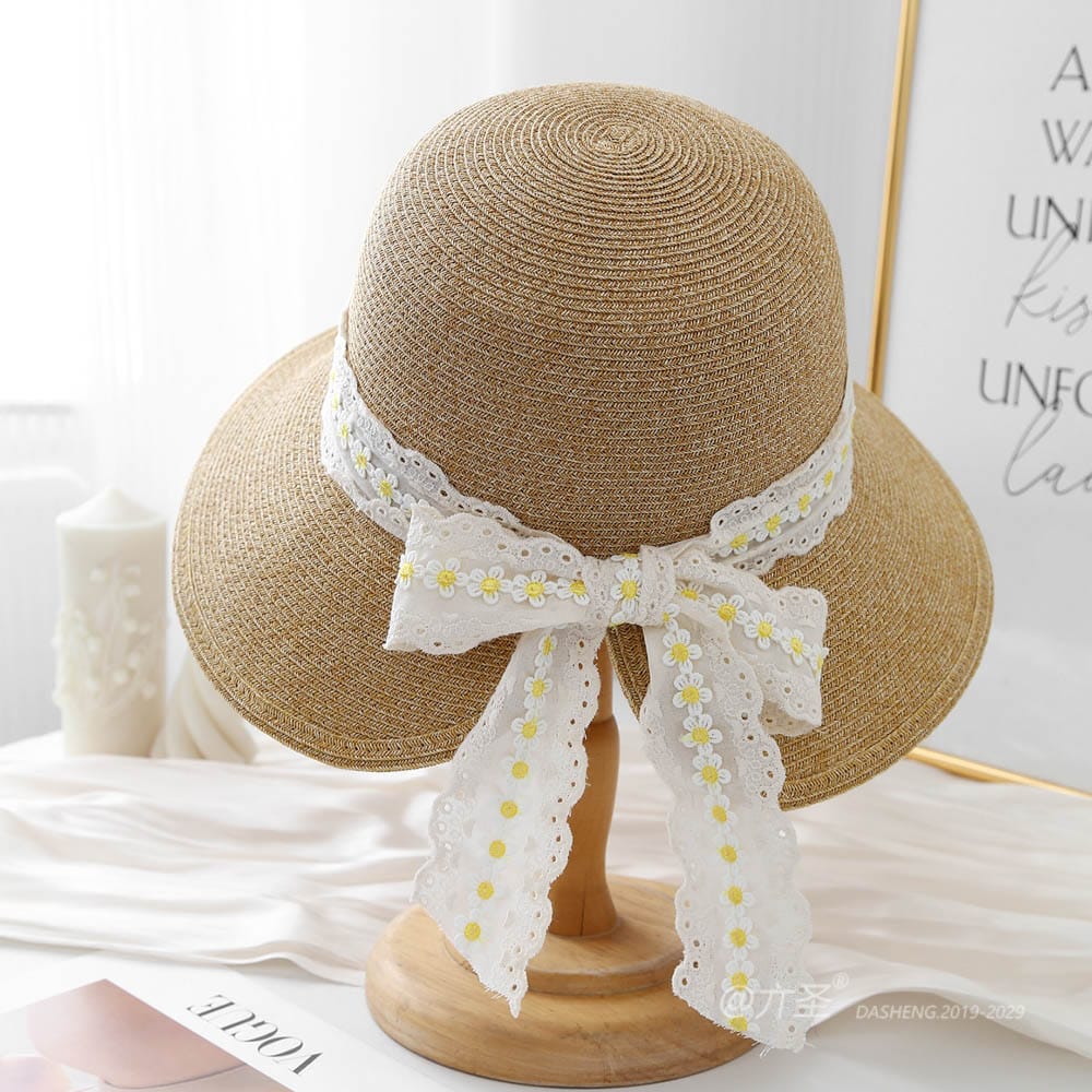 A16-8-95 No.Small Yellow Flower Lace Trim - Women Casual Hat | Fashion Outdoor Cap | Daily Wear Sun Protection - Image 6
