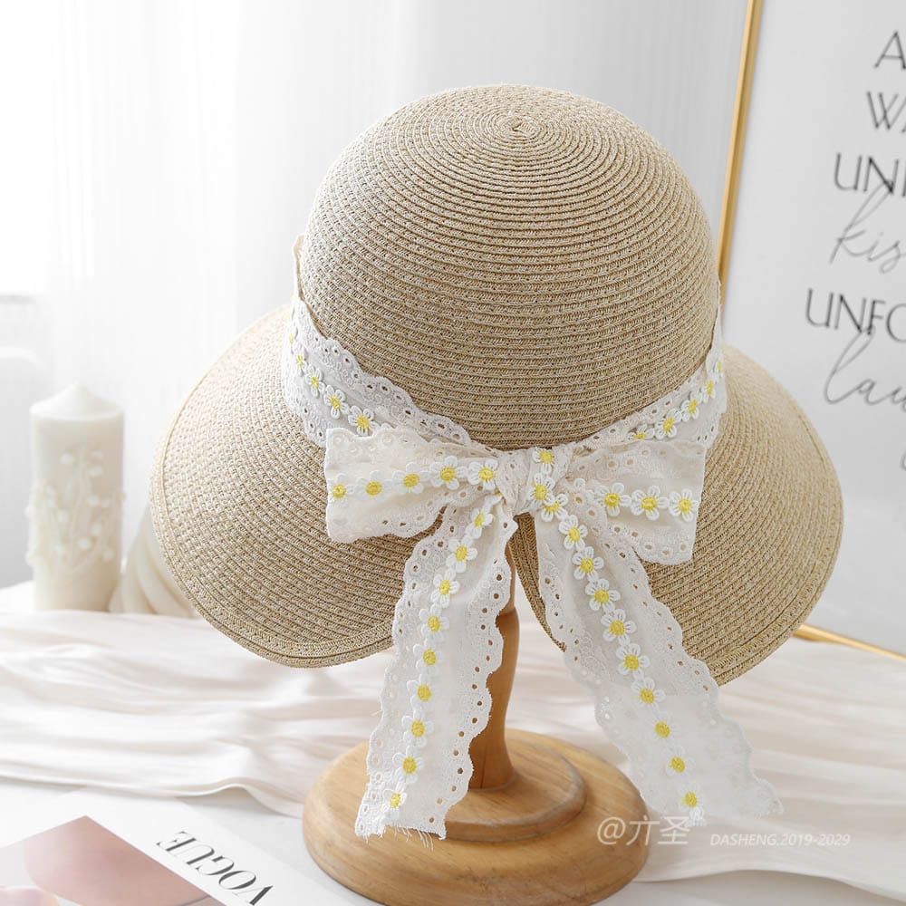 A16-8-95 No.Small Yellow Flower Lace Trim - Women Casual Hat | Fashion Outdoor Cap | Daily Wear Sun Protection - Image 7