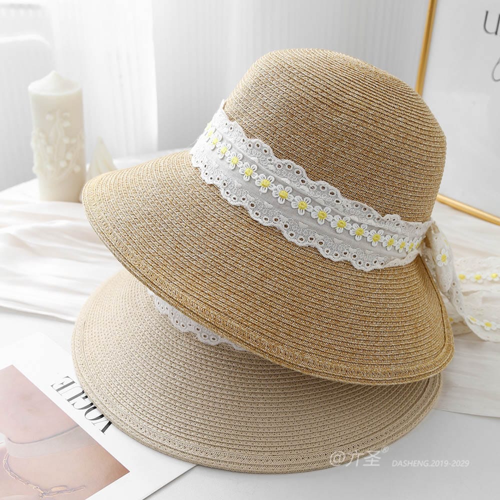 A16-8-95 No.Small Yellow Flower Lace Trim - Women Casual Hat | Fashion Outdoor Cap | Daily Wear Sun Protection - Image 8