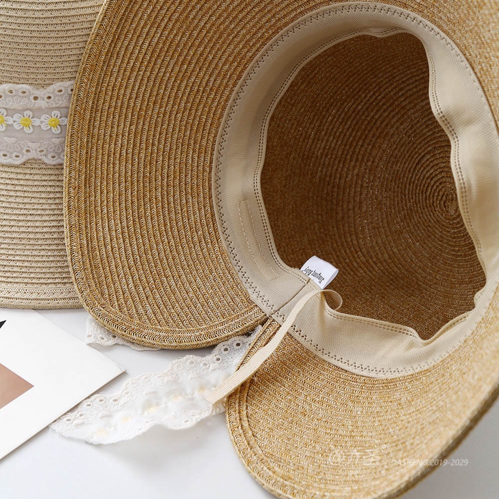 A16-8-95 No.Small Yellow Flower Lace Trim - Women Casual Hat | Fashion Outdoor Cap | Daily Wear Sun Protection - Image 10