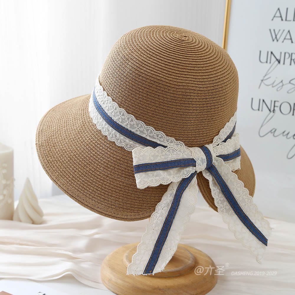 A16-8-95 No.Wide Lace Trim Denim Ribbon - Women Casual Hat | Fashion Outdoor Cap | Daily Wear Sun Protection - Image 3