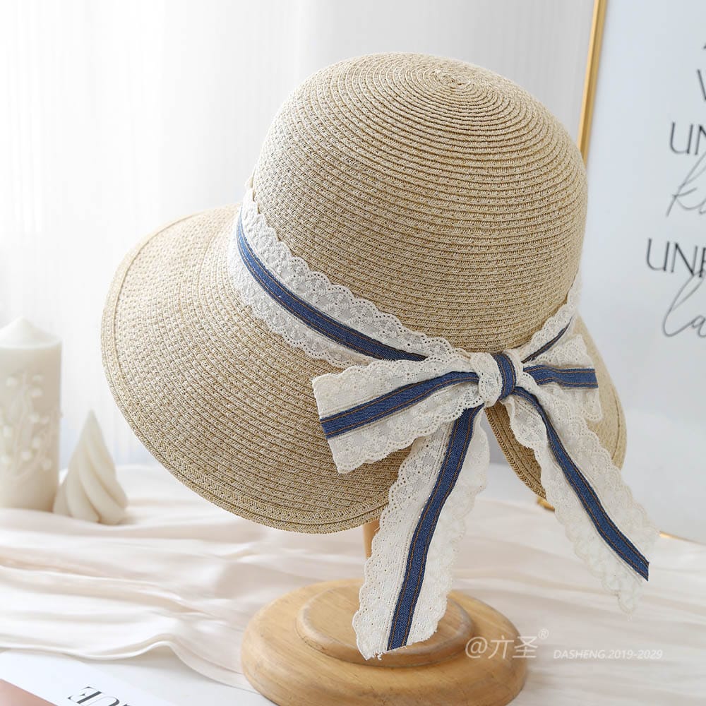 A16-8-95 No.Wide Lace Trim Denim Ribbon - Women Casual Hat | Fashion Outdoor Cap | Daily Wear Sun Protection - Image 4