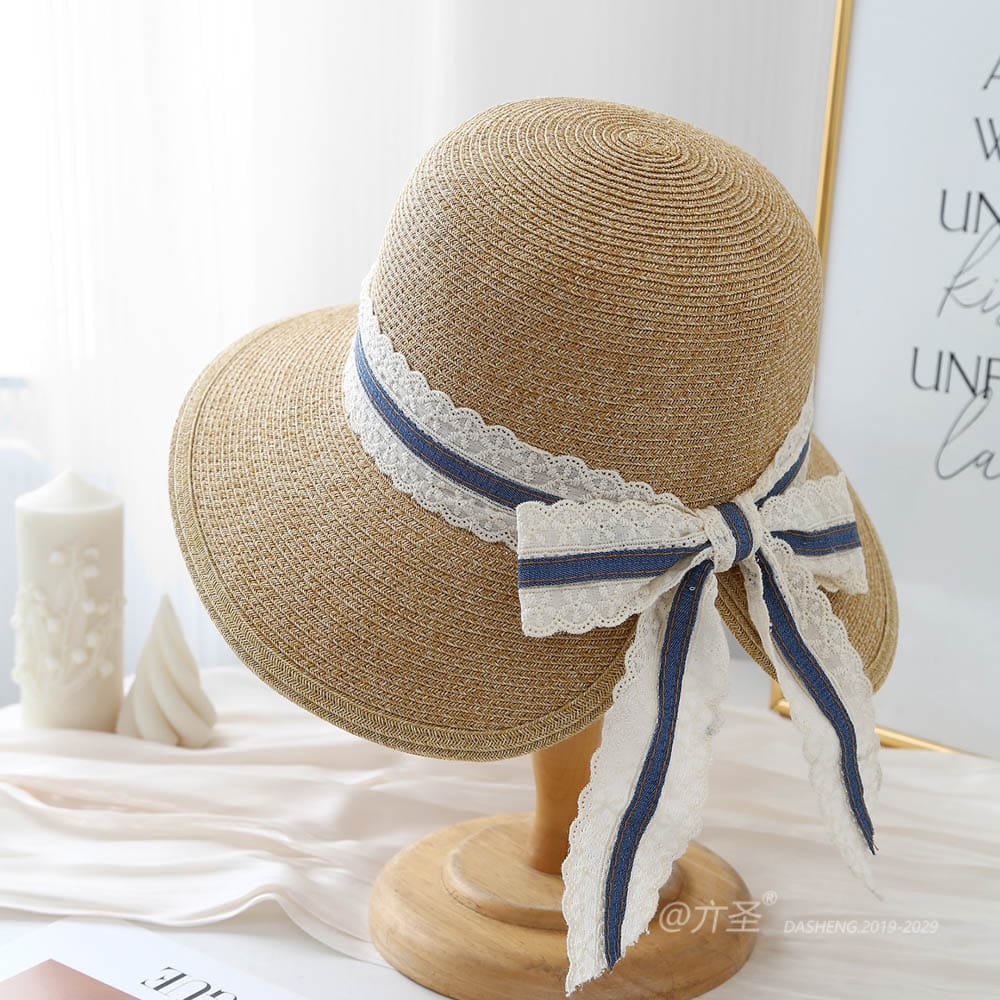 A16-8-95 No.Wide Lace Trim Denim Ribbon - Women Casual Hat | Fashion Outdoor Cap | Daily Wear Sun Protection - Image 7