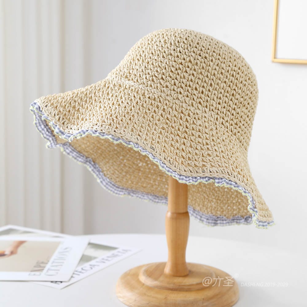 A16-7004 No.Plaid Lace Trim - Women Casual Hat | Fashion Outdoor Cap | Daily Wear Sun Protection - Image 2