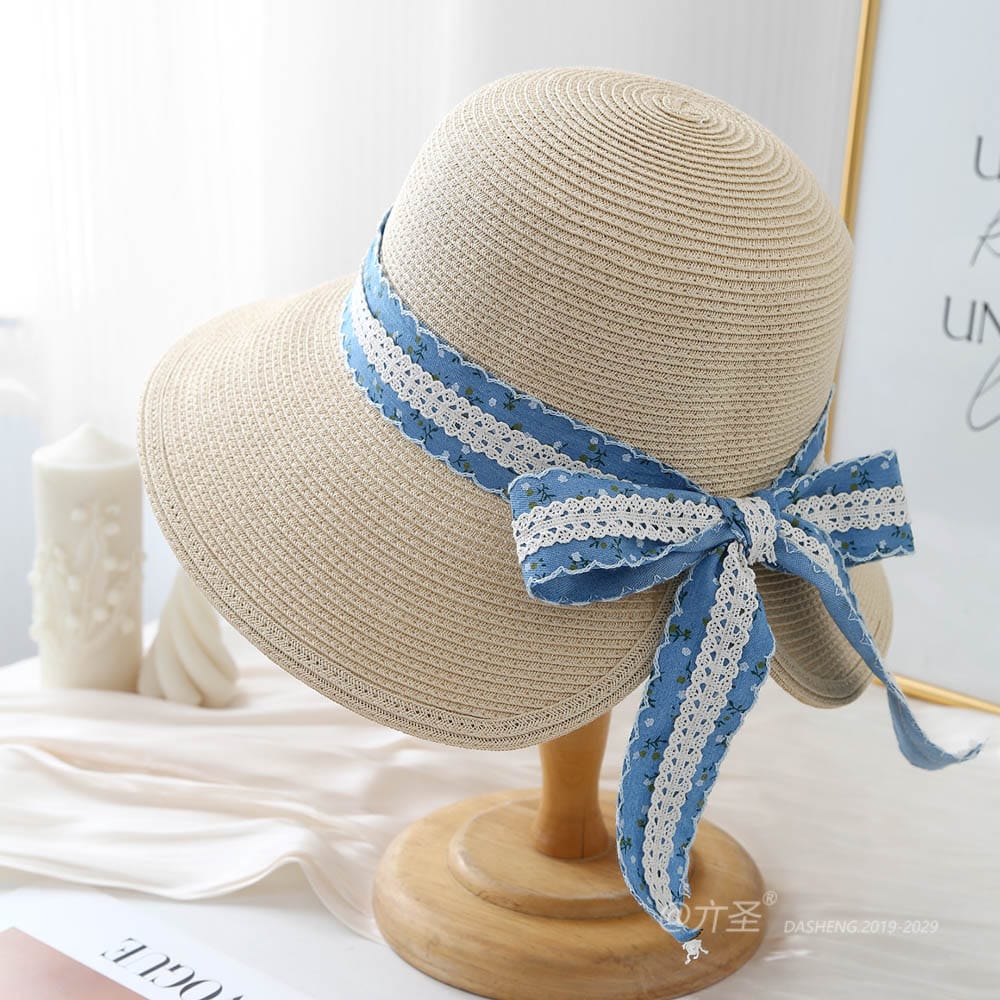 A16-8-95 No.Blue Lace Trim Ribbon - Women Casual Hat | Fashion Outdoor Cap | Daily Wear Sun Protection - Image 2