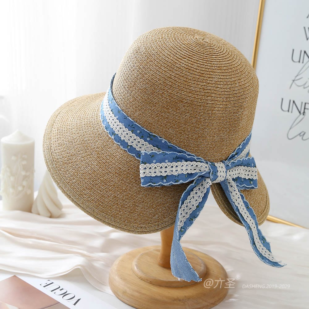 A16-8-95 No.Blue Lace Trim Ribbon - Women Casual Hat | Fashion Outdoor Cap | Daily Wear Sun Protection - Image 6