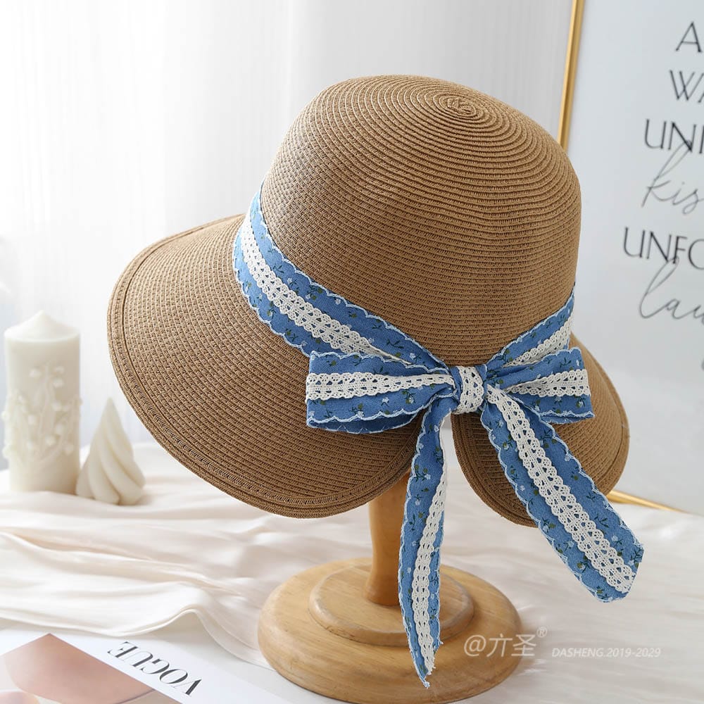 A16-8-95 No.Blue Lace Trim Ribbon - Women Casual Hat | Fashion Outdoor Cap | Daily Wear Sun Protection - Image 7