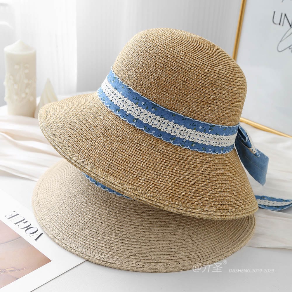 A16-8-95 No.Blue Lace Trim Ribbon - Women Casual Hat | Fashion Outdoor Cap | Daily Wear Sun Protection - Image 8