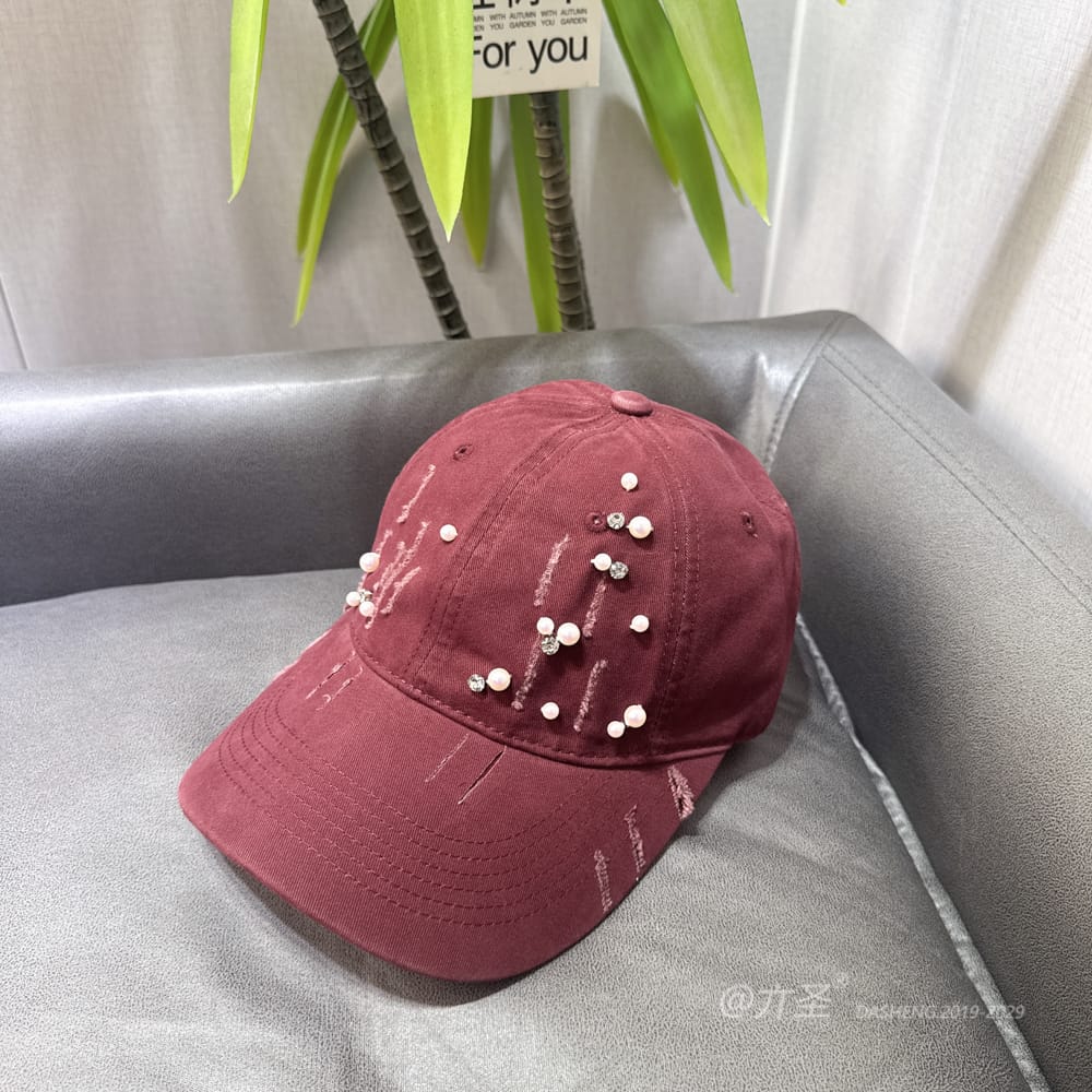 破洞手缝Pearl Baseball Cap - Baseball Cap Women | Casual Adjustable Hat | Daily Wear - Image 7