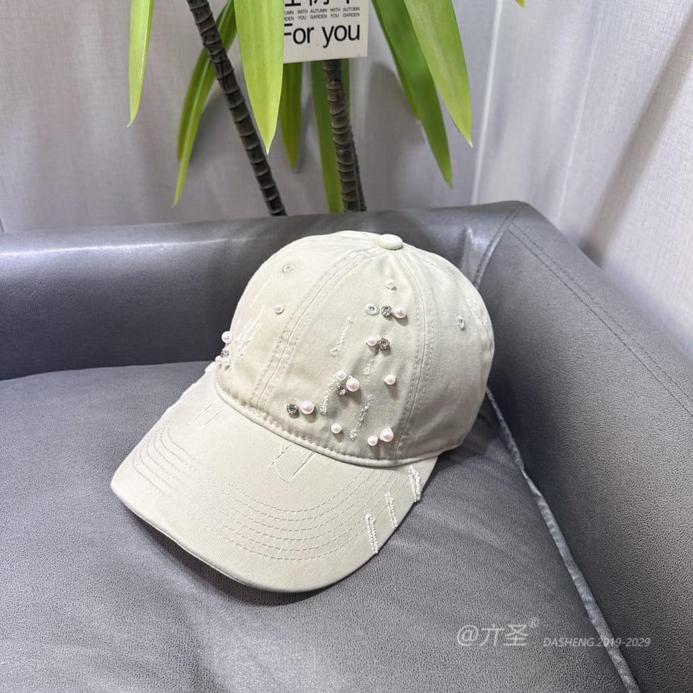 破洞手缝Pearl Baseball Cap - Baseball Cap Women | Casual Adjustable Hat | Daily Wear - Image 10