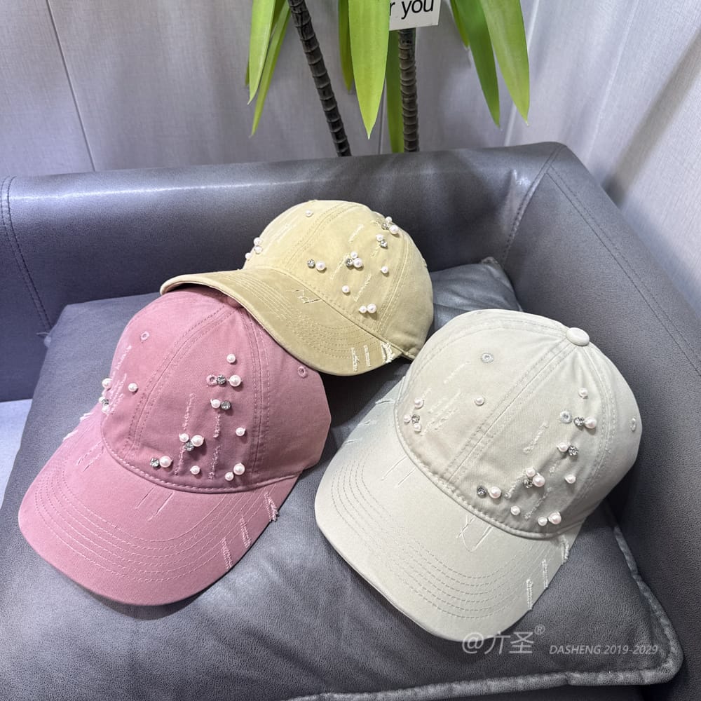 破洞手缝Pearl Baseball Cap - Baseball Cap Women | Casual Adjustable Hat | Daily Wear - Image 12
